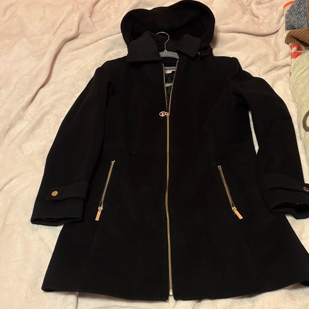 Michael Kors Black Hooded Women's Coat